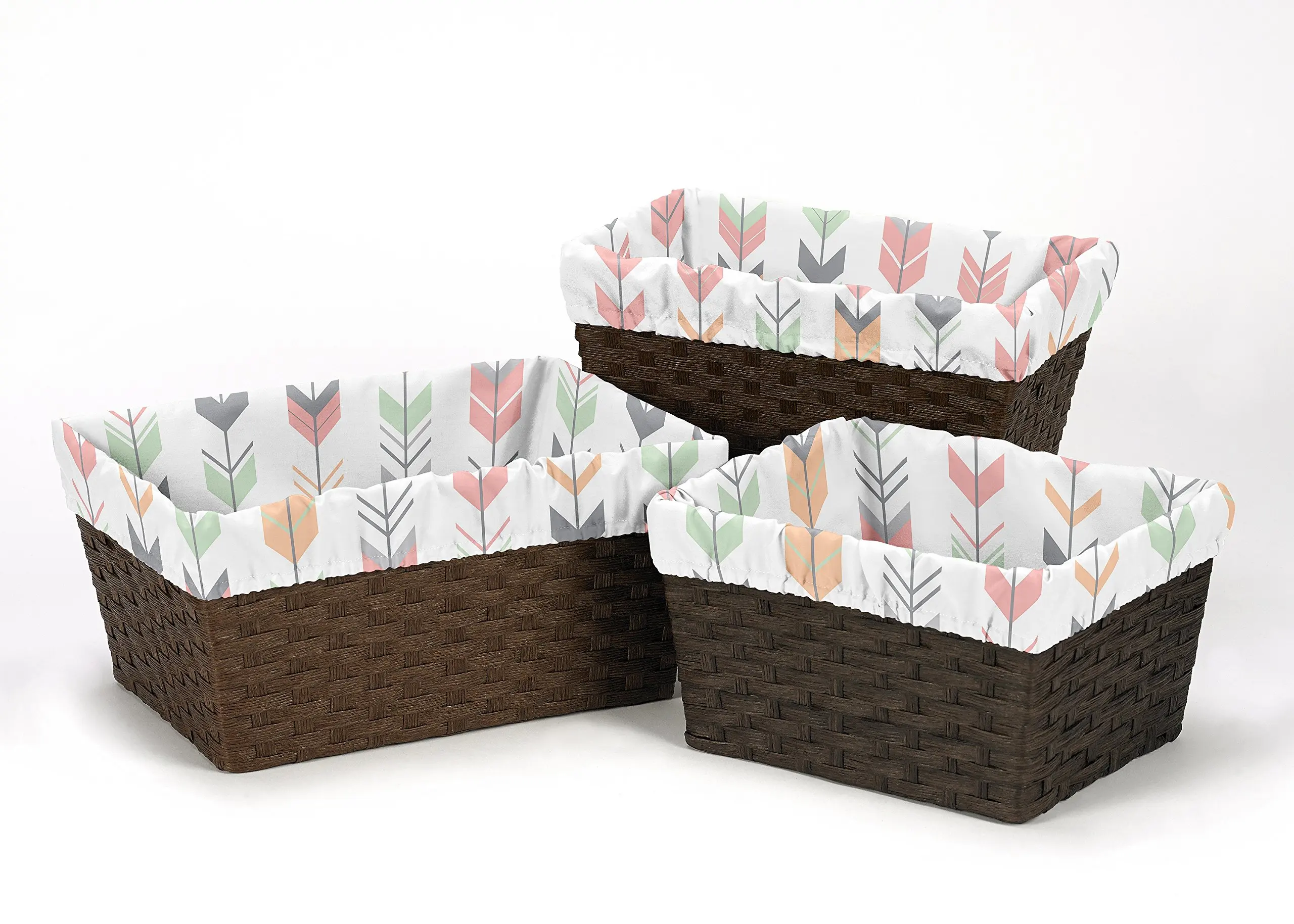 Basket Liners Nursery Find Deals On Get Quotations Sweet Jojo Designs 3 Piece Fits Most Basket Liners For C And Mint Woodland Arrow
