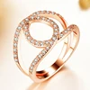 Hainon gold jewelry Hollow cross white diamond drill bit engagement ring women rose gold fashion jewelry 2018 rings wholesale