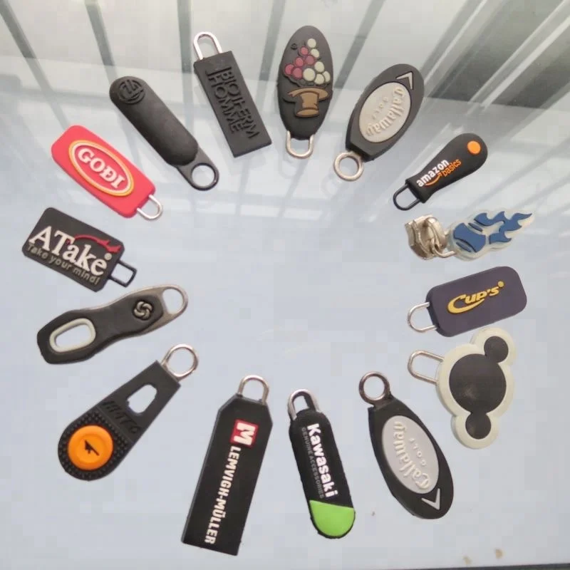 Custom Brand Logo Oem Silicone Zipper Pulls Soft Pvc Zipper Puller