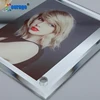 16*30cm China Supplier custom sublimation printing glass photo frame with clock