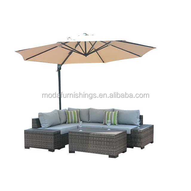 8pc Leisure Modern All Weather Outdoor Wicker Patio And Garden Rattan Plastic Wood Sectional Furniture Sofa Set With Umbrella Buy Outdoor Furniture Wicker Patio Sofa Set Rattan Garden Furniture With Umbrella Product On