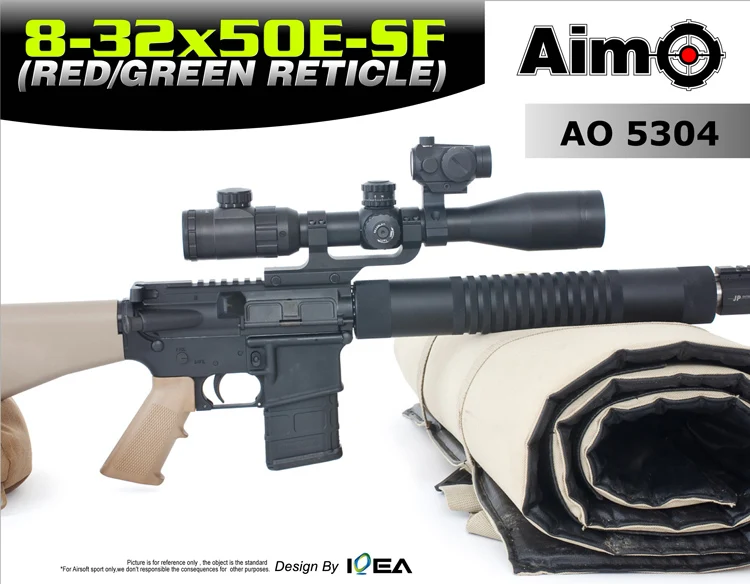 Tactical 8-32X50 Rifle Optics Red Dot Green Sniper Scope Compact Riflescopes 