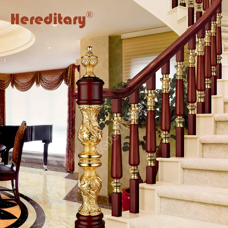 Barandilla De Escalera De Madera Tallada Para Hotel,Barandilla De