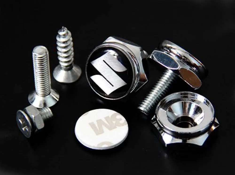 iNewcow 4PCS Chrome License Plate Frame Bolt Screws Fasteners For BMW
