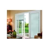Aluminum casement window with internal blinds with security stay