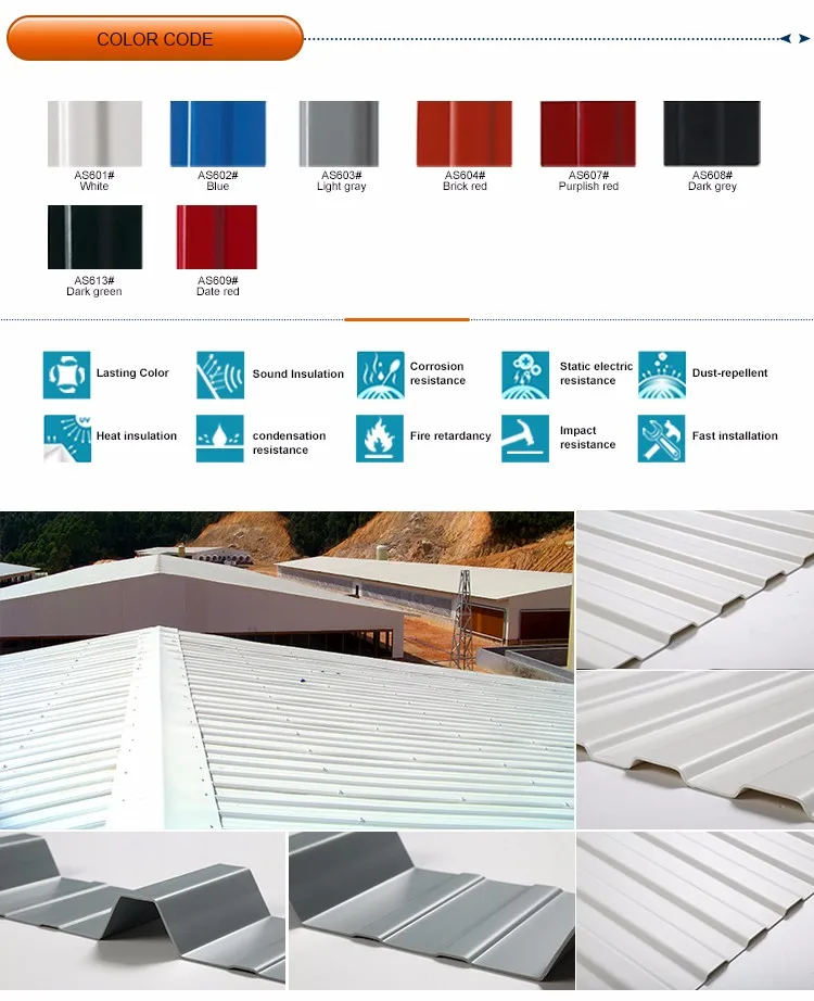 Advanced material apvc wall sheet carport skylight roof sheet