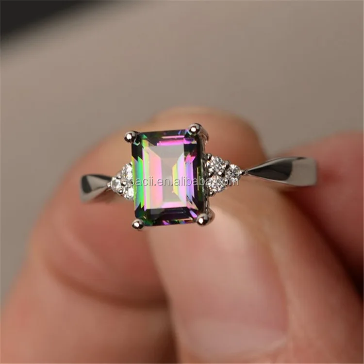 Emerald Cut Big Gemstone Fancy Colored Diamond Jewelry Ring