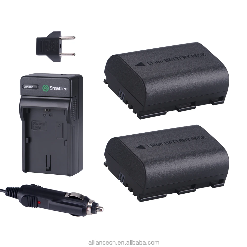 Smatree Battery and Dual Charger for Canon LP-E6 DSLR Cameras