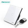 Eu Standard Smart Home Remote Relay Led Backlight Sensor Glass Electric Lighting Wall Touch Wireless Light Switch