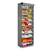 Cheap price non-woven fabric 10 tier storage plastic shoe rack