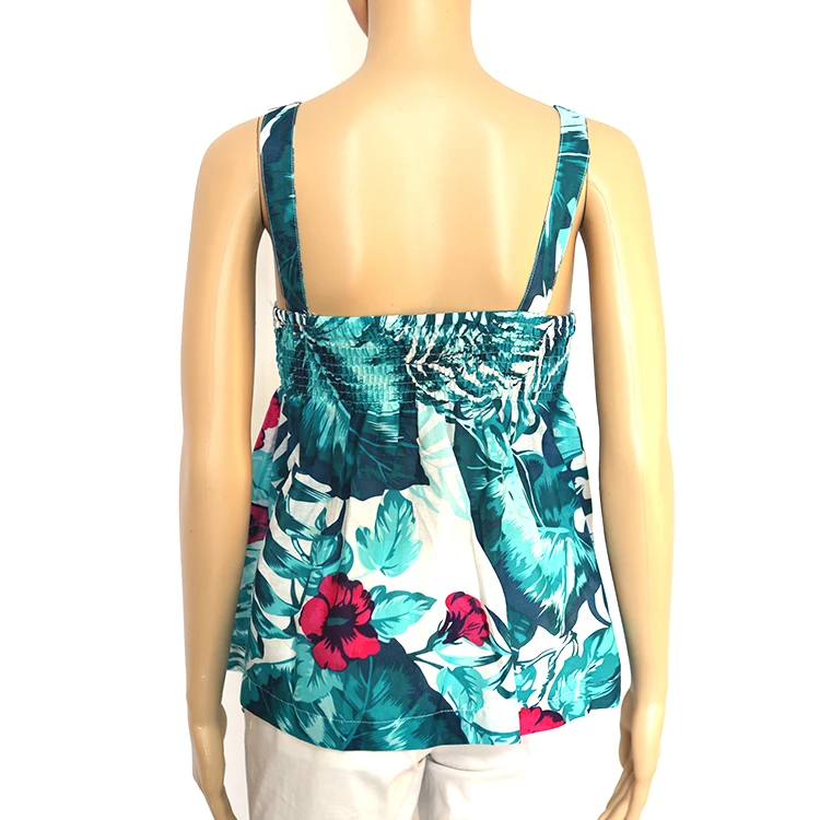 Sleeveless Beach Floral Printed Chiffon Woman Tops - Buy Tops,Chiffon ...