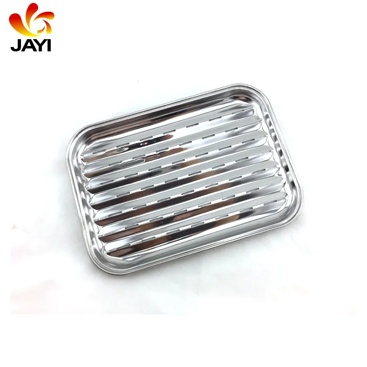 Outdoor Garden Camping Barbecue Tray Rectangular Stainless Steel Bbq