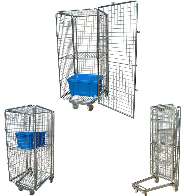 Steel Transport 4 Side Roll Container - Heavy Duty & Nesting