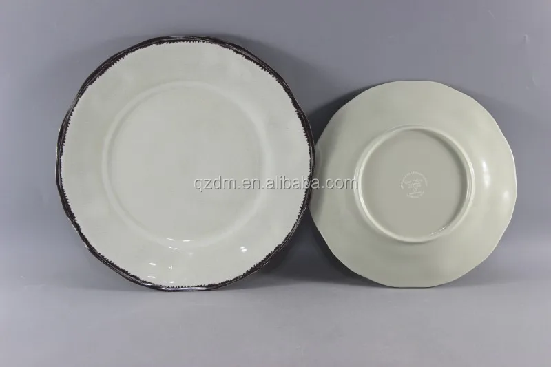 8.5" and 11"Rustic Melamine dinner plate for White color