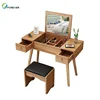 Northern Europe Style Modern Mini Dressing Table with Mirror and Stool