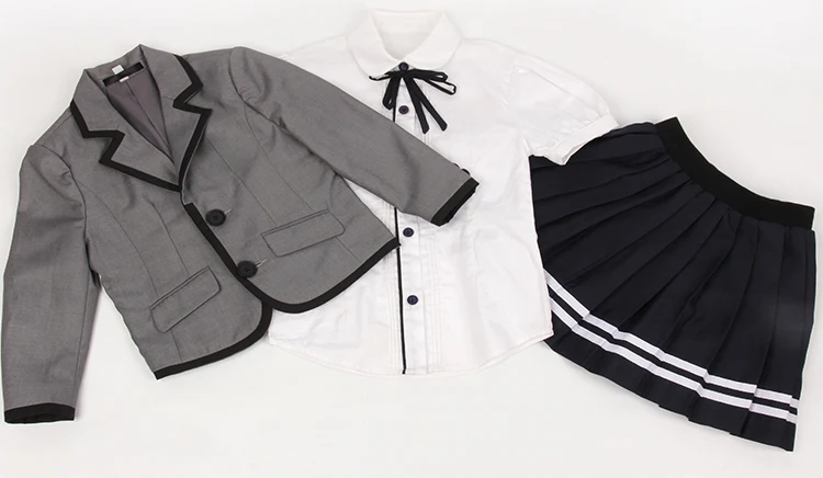 3 件英格兰服装校服设计灰色校服连衣裙设计为女孩