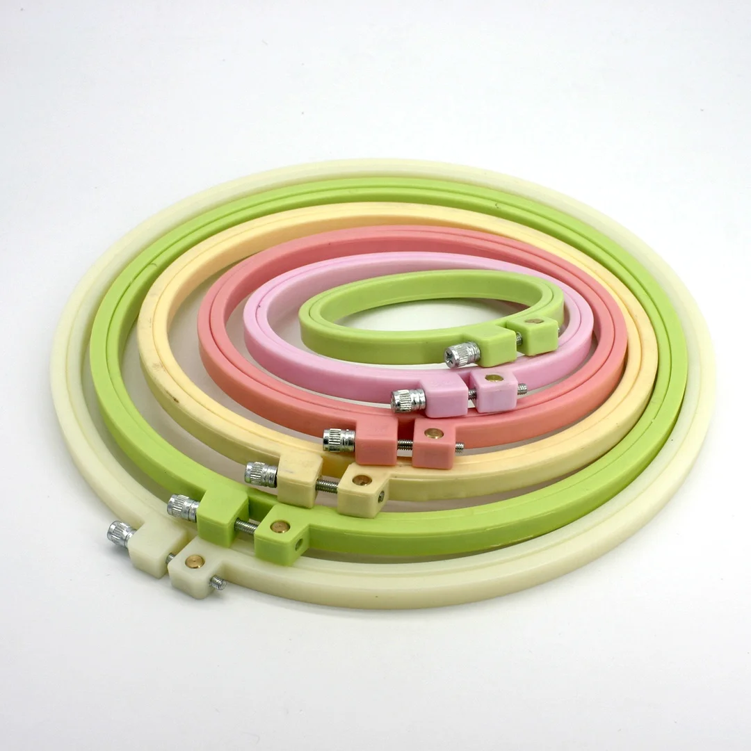 6pcs Wholesale Plastic Embroidery Hoops Cross Stitch Hoop Adjustable