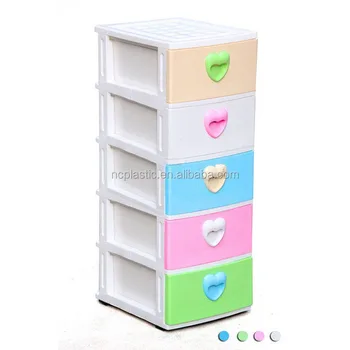 5 Storey Clothing Storage Drawer Plastic Cupboard For Baby