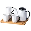 Porcelain Tea Set - Ceramic Teapot Coffee Cup Table Sets for Drinking Tea,Latte,Espresso,or Water including White Tea Pot