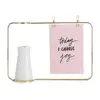 5x7 Picture Frame Wire Photo Frame for Desktop Matte Brass Metal Photo Frame with a Beautiful Flower vase
