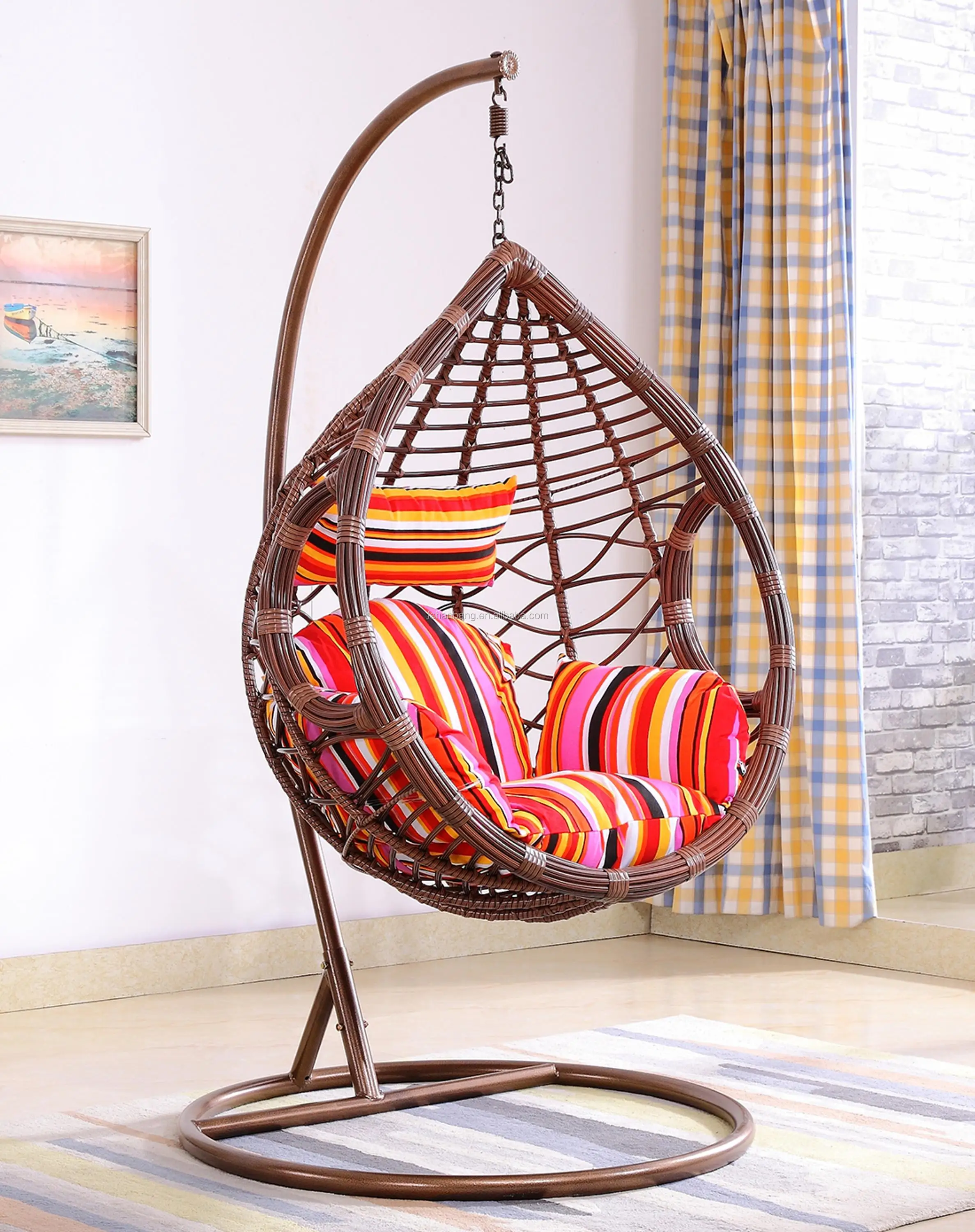 Super Patio Brown Rattan Hanging Chair Buy Rattan Hanging Chair