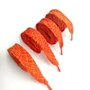 Polyester braided flat wide shoelaces with transparent tips