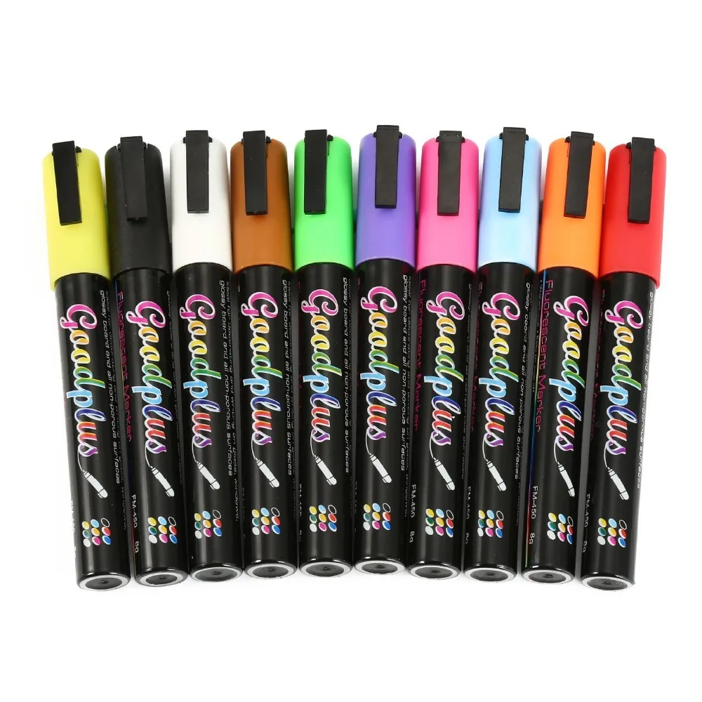 Chalk Markers 10 Glass & Window Markers & Erasable Pens - Reversible ...