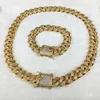 Hot Style Men's CZ Paved Gold Chain Diamond Miami Cuban Link Chian and Bracelets