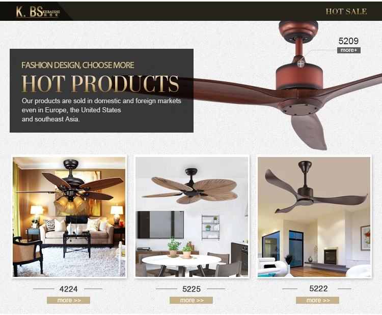 hot selling 42inch brown wood blade modern remote control ceiling fan 18w led pendant light