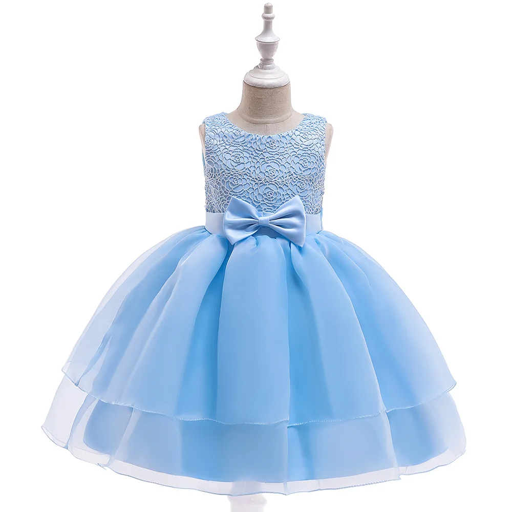 Oem Wholesale Kids Wedding Gown For 2-7 Years Old Baby Puffy Church ...