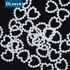New Style White Heart Shape Fancy Imitation Pearls Loose ABS Plastic Beads Supplier for Apparel Accessory