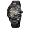2018 Forsining Male Skeleton Wristwatch Stainless Steel Vintage Luxury Brand Men Black Watches Automatic Mechanical Wrist Watch
