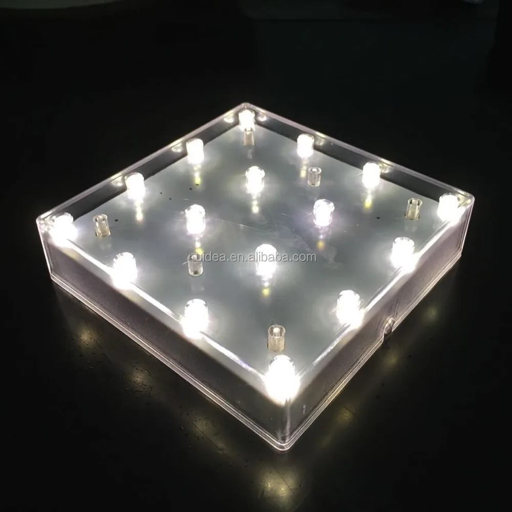 5 Inch Crystal Display Base Light / 5 Inch Led Square Vase Base Light