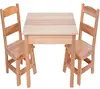 Modern cheap natural square baby chair kids children wooden pine table and chair