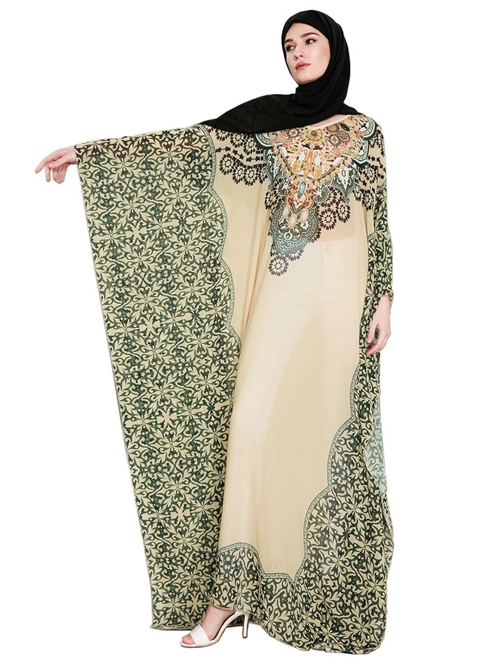 A3372 Sudan Muslim Abaya Thobe Butterfly Dubai Abaya Kaftans Ethnic ...