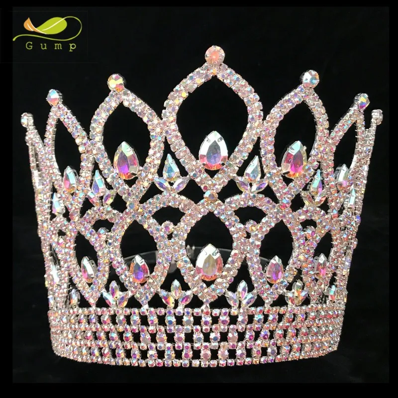 Ab Stones Crystal Big Crown Rhinestone Tall Pageant Tiara Buy Ab Stones Crystalcrown