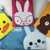 Cute cartoon zipper large capacity A4 file bag student handbag student Oxford canvas material office education culture