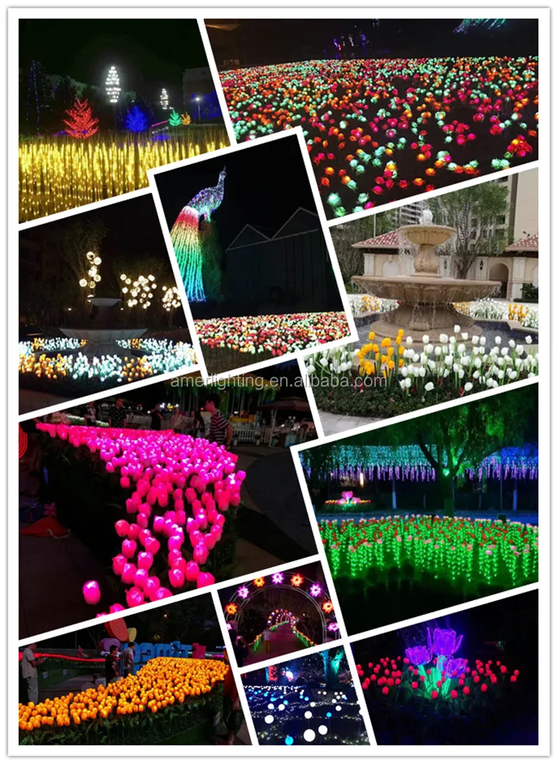 Height60cm diameter 8cm fiber optic round ball led park light outdoor decoration