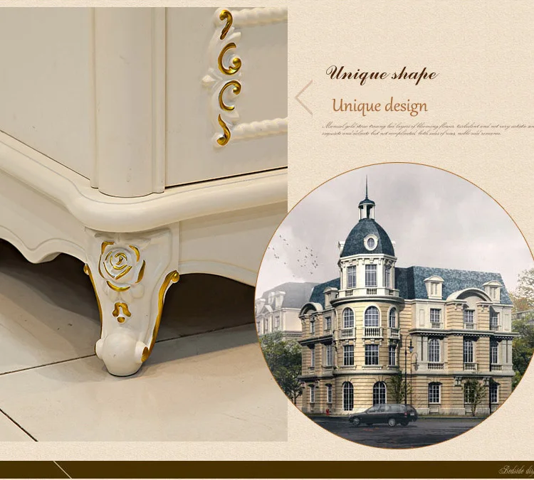 high quality bed Fashion European French Carved bed nightstands o1239