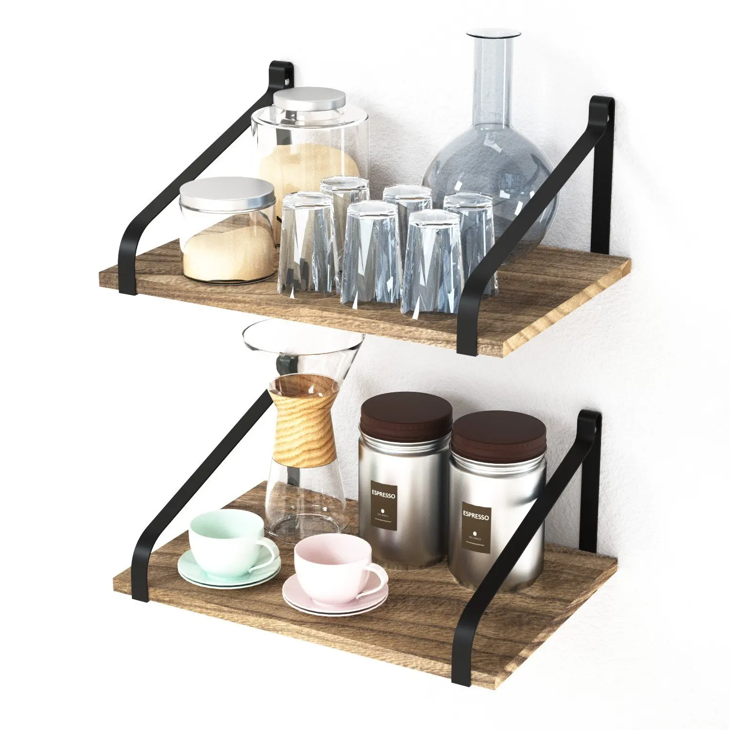 Floating Shelves Wall Mount Rustic Wood Wall Shelves With Large