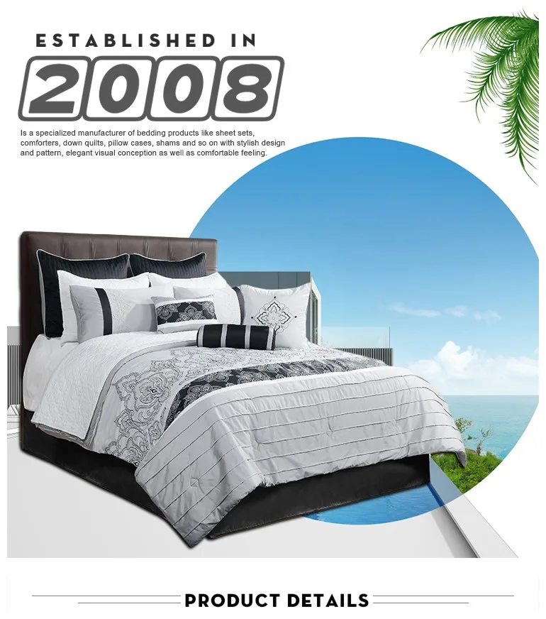Cheap Price Customized 100 Polyester Quilt Home 7 Piece Bedding