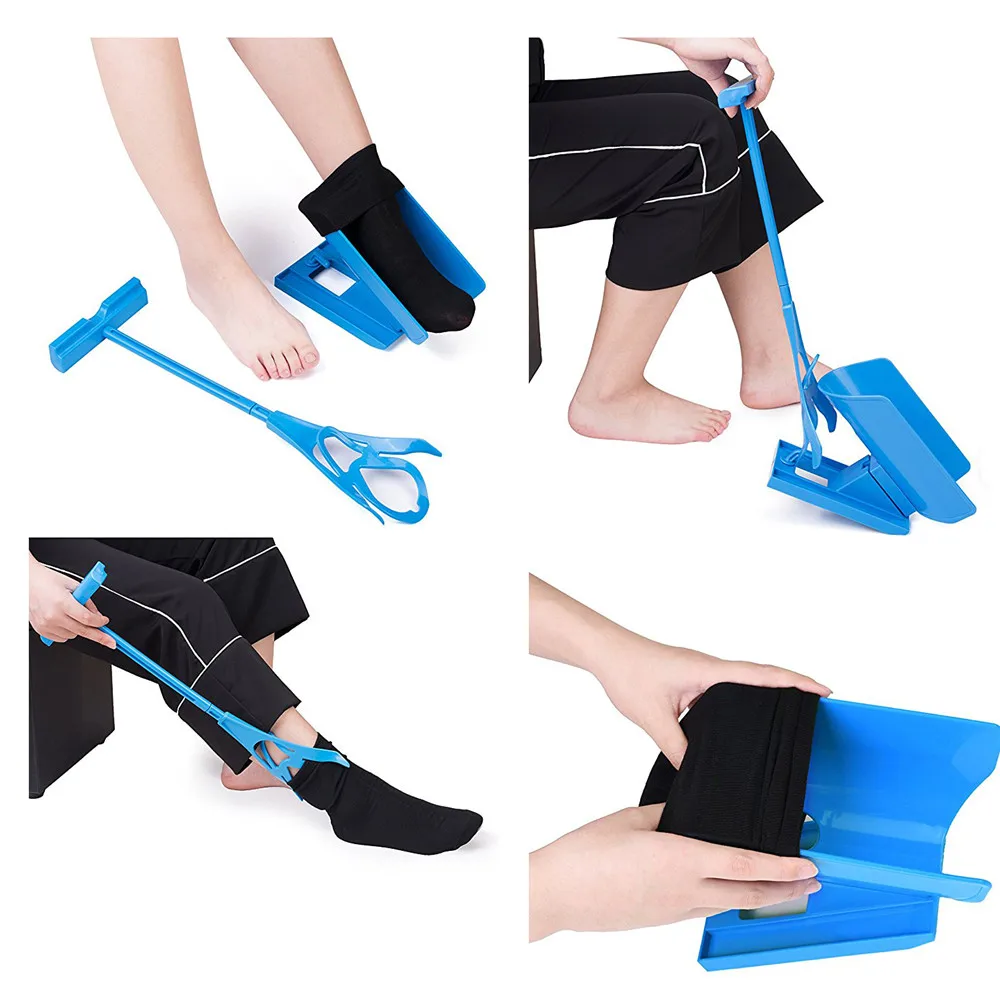 Sock Slider Easy On Off Socks Aid Kit Shoe Horn Pain Free No Bending ...