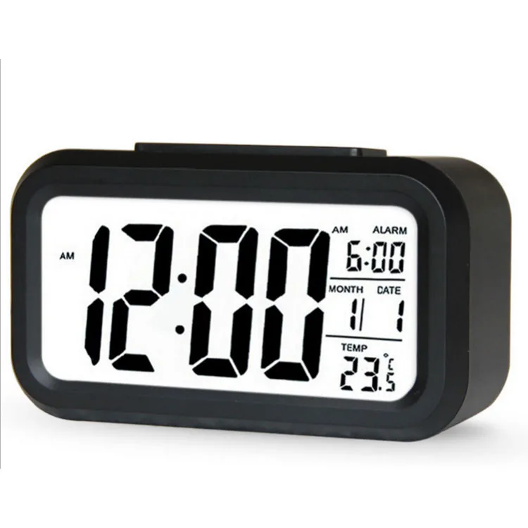 
Large LCD Display Digital Alarm Low Light Sensor Technology Soft Night Light Easy to Set and Watch Digital Alarm Clock 