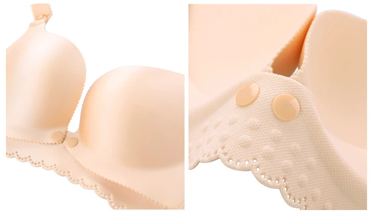 New Fashionable Seamless Cotton Lace Front Open Maternity Nursing Bra.jpg