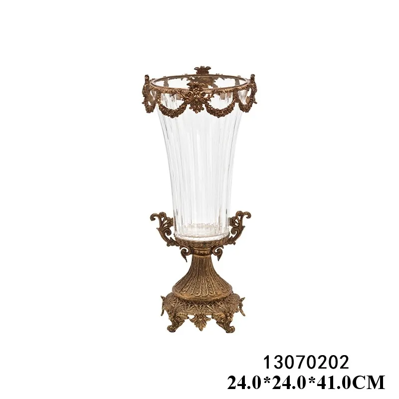 Royal Home Decorative Vase Luxury Crystal Vase With Brass Buy