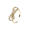 Latest 18K Gold Zircon Diamond Knot Bow Rings Zircon Bowknot Engagement Ring For Women Girls K754