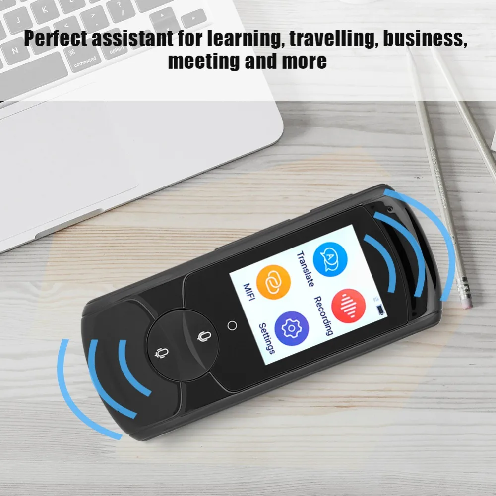Voice Translator Recording Translation Microphone & Speaker 2.0" Touch