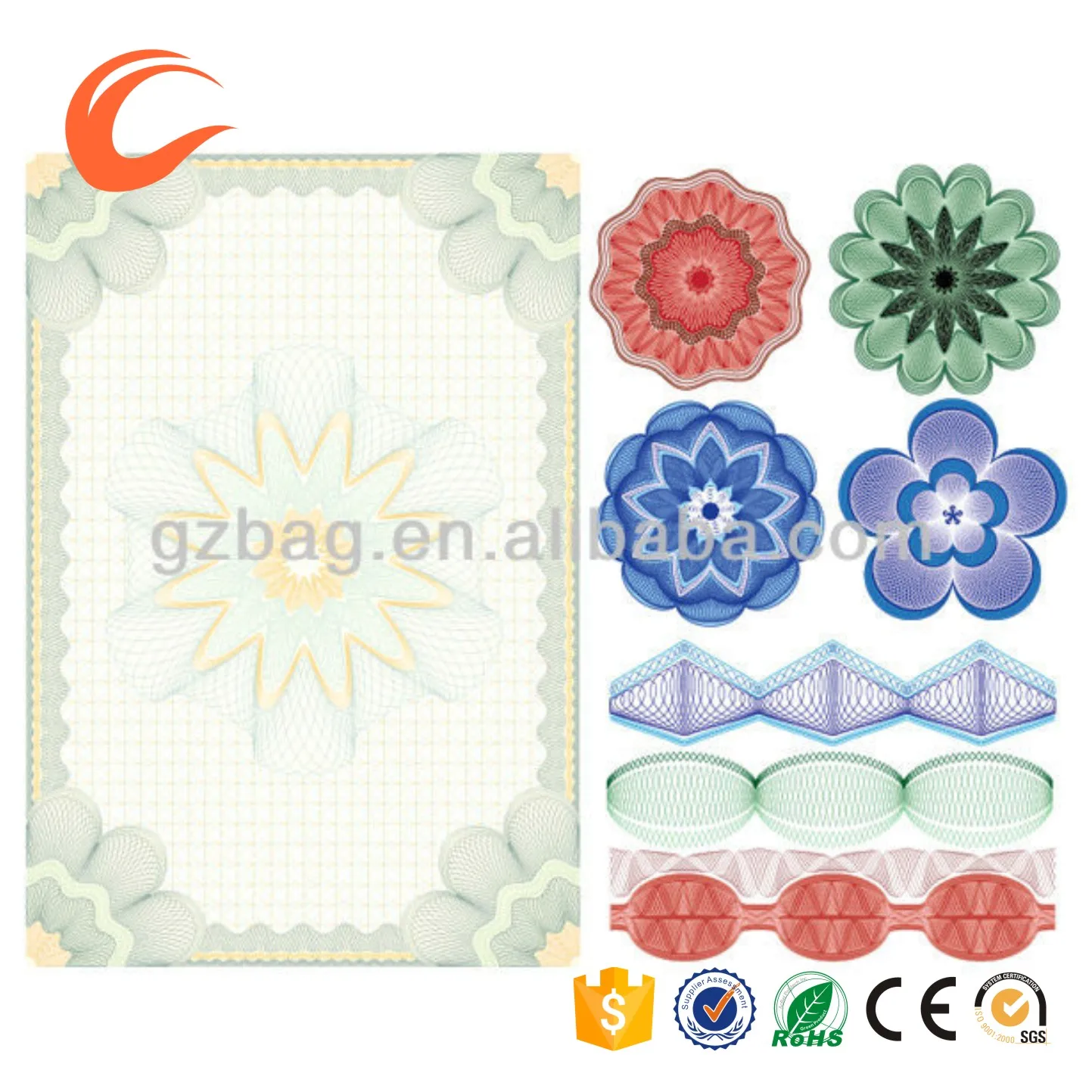 high quality security degree certificate printing paper with watermark anti-fake features