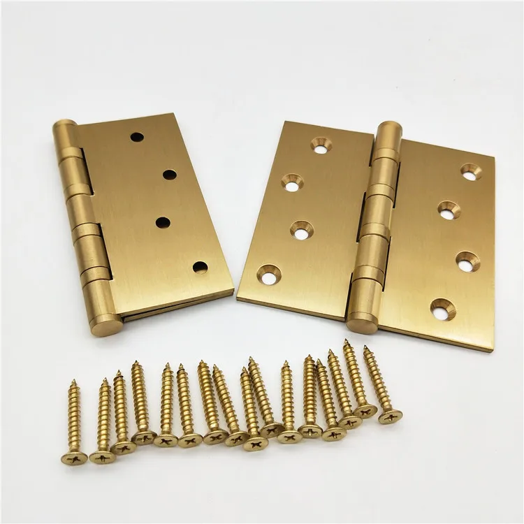 Vintage 4 Holes Folding Brass Ball Bearing Hinges Wooden Door Hinge