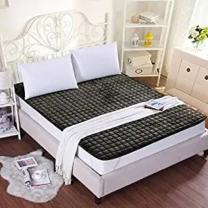 GAO Bed-Blankets Thick Flannel Blankets Anti-Slip Bed Cushion Thin Pads Washable Bedding Solid Color Double Bunk Beds, Blankets and Mattresses Of Anti-Skid ,150200Cm, - Army Green